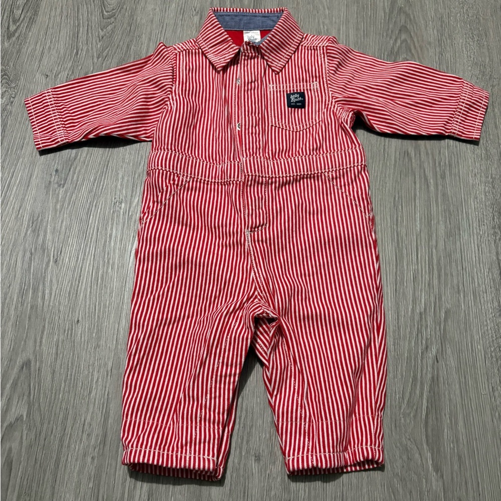OshKosh B'gosh Red and White Striped Overalls